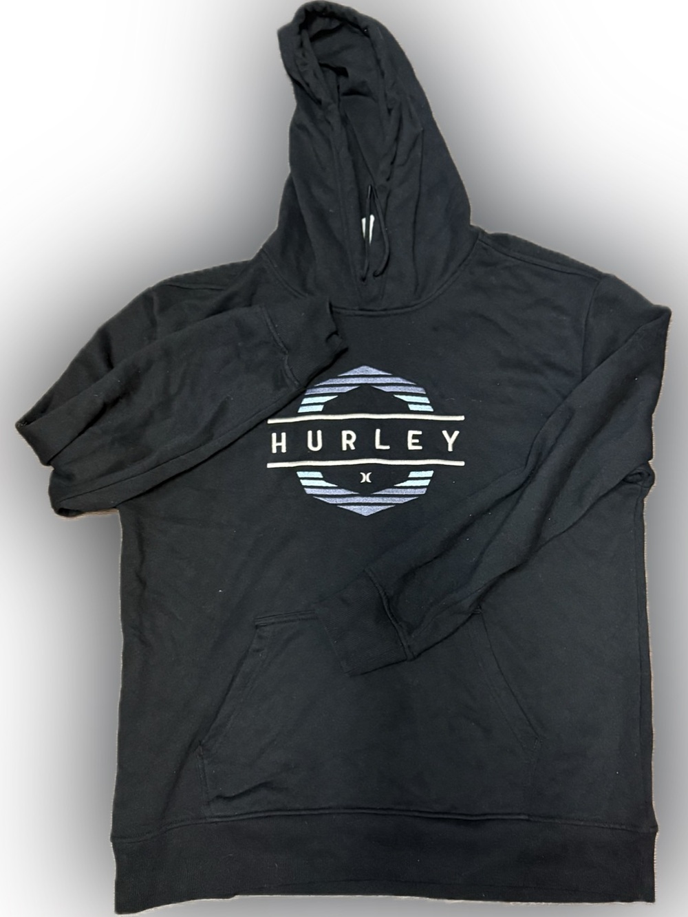 Hurley Men's Black Logo Hoodie Sweatshirt | Sz L